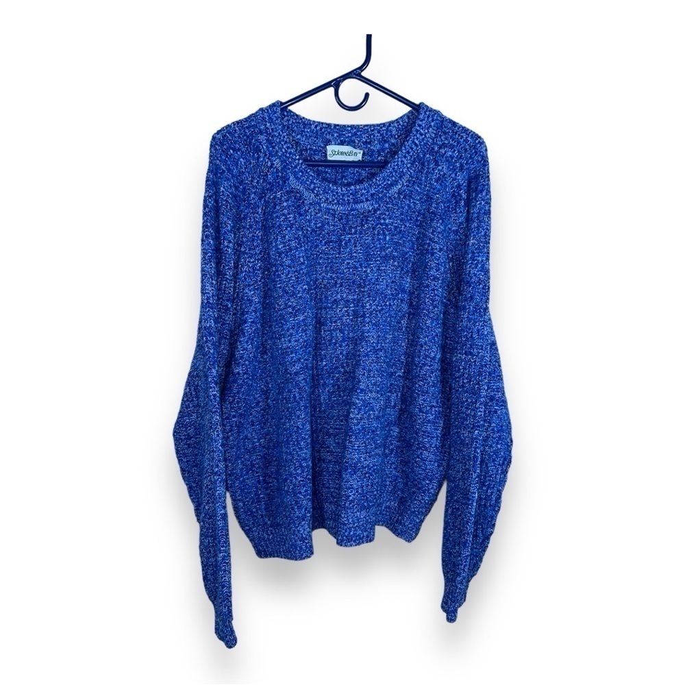 XL VINTAGE ST JOHNS BAY BLUE KNIT SWEATER LONG SLEEVE
